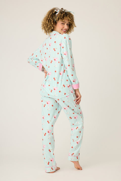 Pj Salvage Flannels Ma Cherie Cherry Print 3-Piece PJ Set